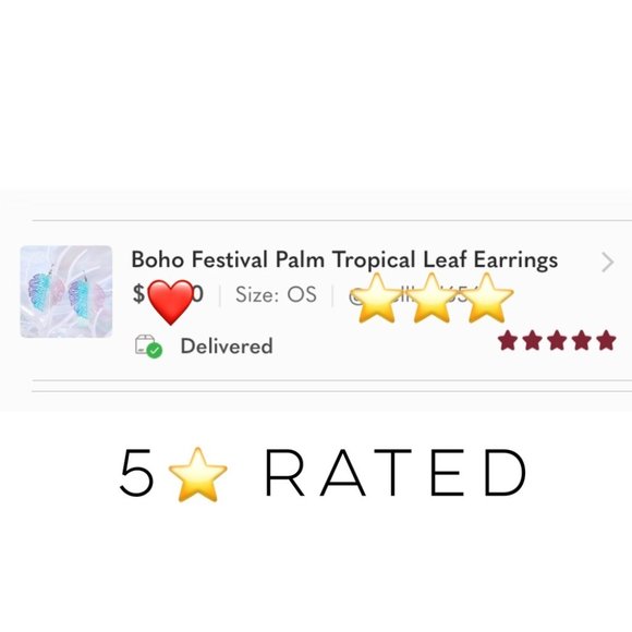 Boho Festival Palm Tropical Leaf Earrings - Picture 3 of 4